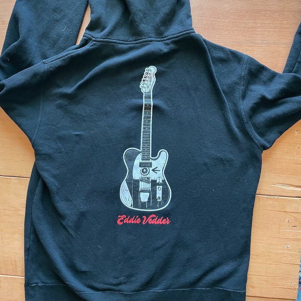 Cool Eddie Vedder Tour Hoodie With Guitar Illustration